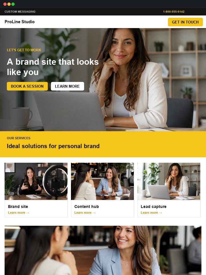 Bold yellow CTA